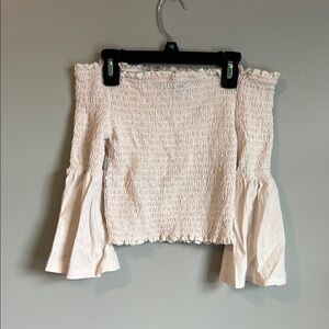 Art Class Cream Off The Shoulder Textured Top